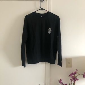 Zaful NWT black rose sweatshirt 🌹